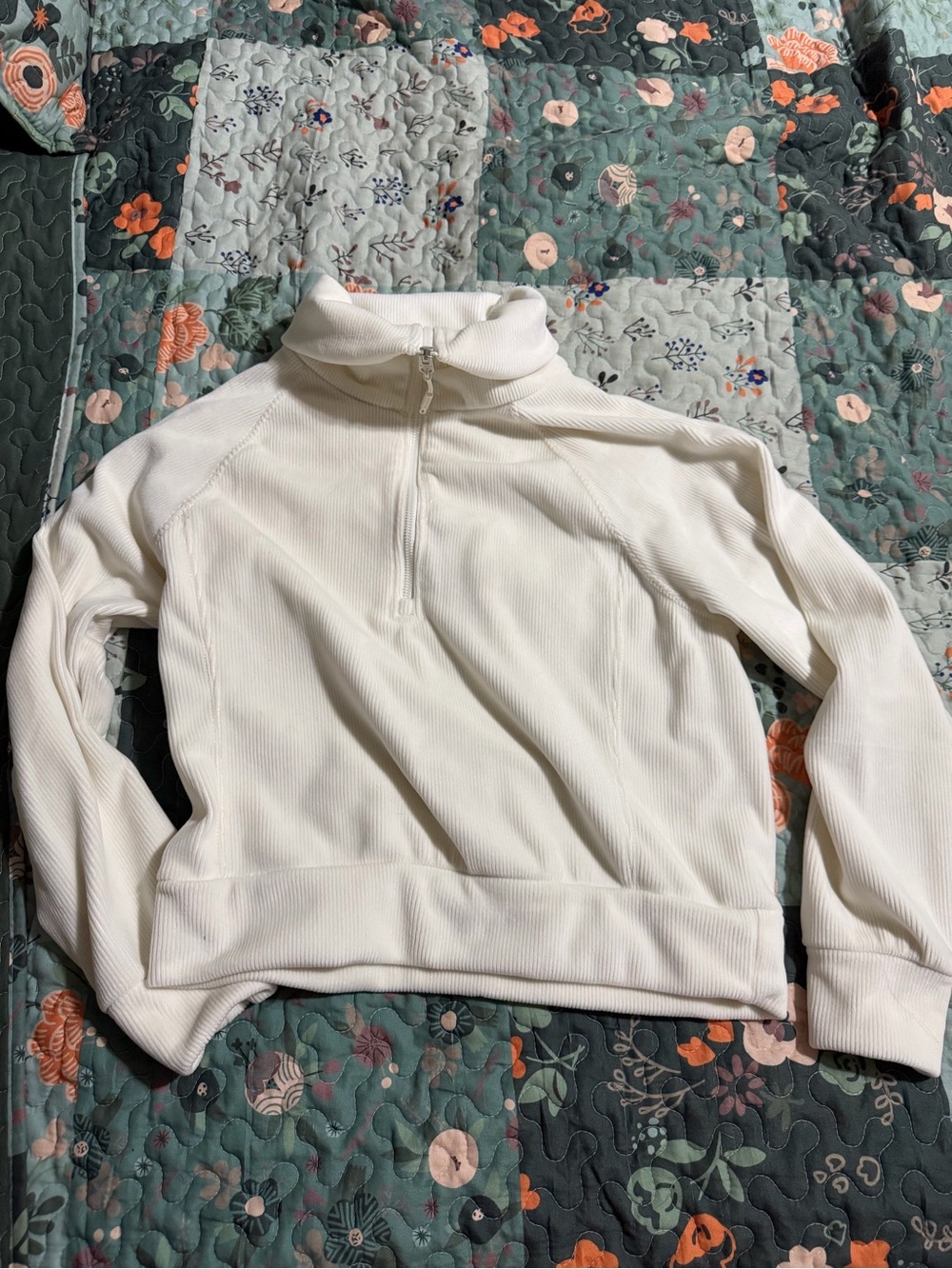 Kyodan Cream Half-Zip Mock Neck Sweater